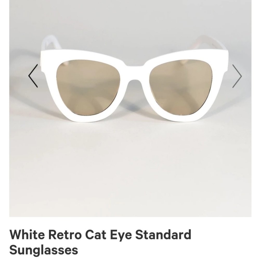 White Retro Cat Eye Sunglasses